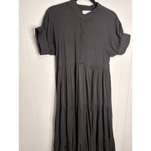 Bohme Women's Black Jersey High Neck Dress Size XS short sleeves